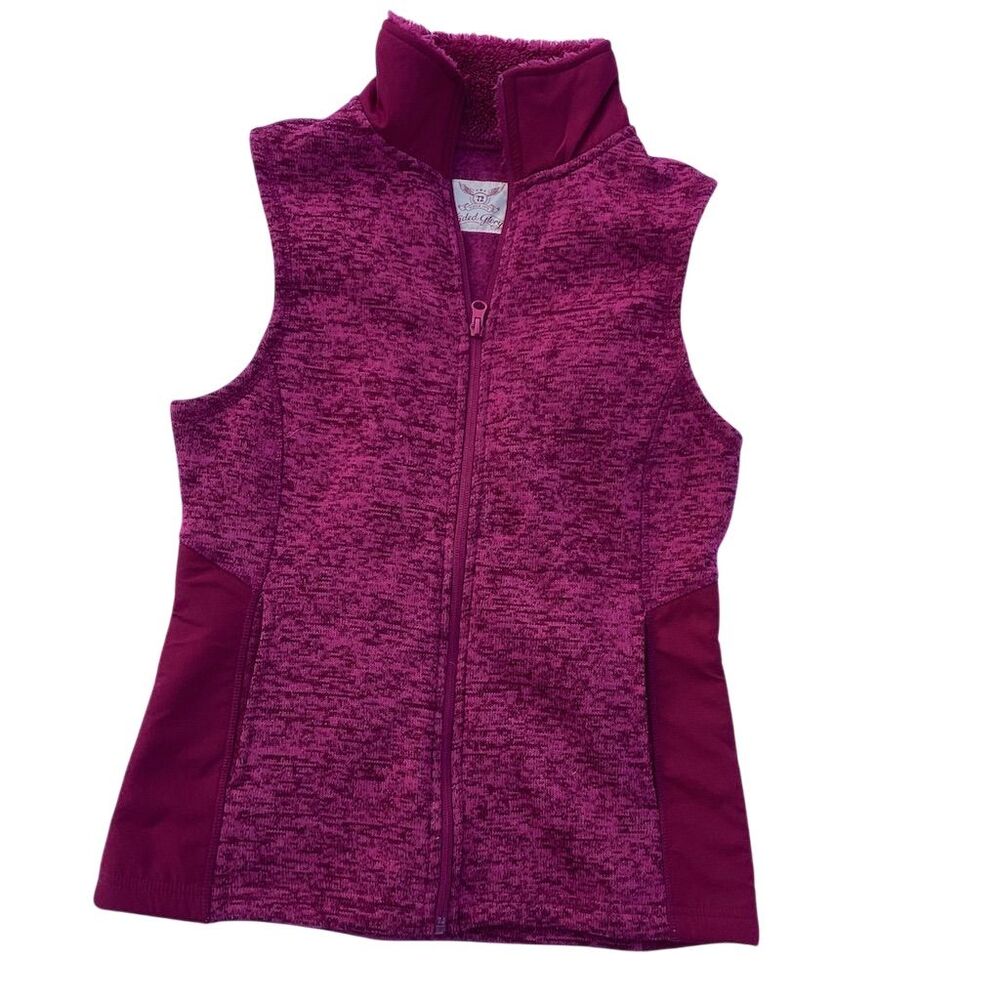 Faded‎ Glory Women's XS Cranberry Red Vest Zip Front Casual Sleeveless